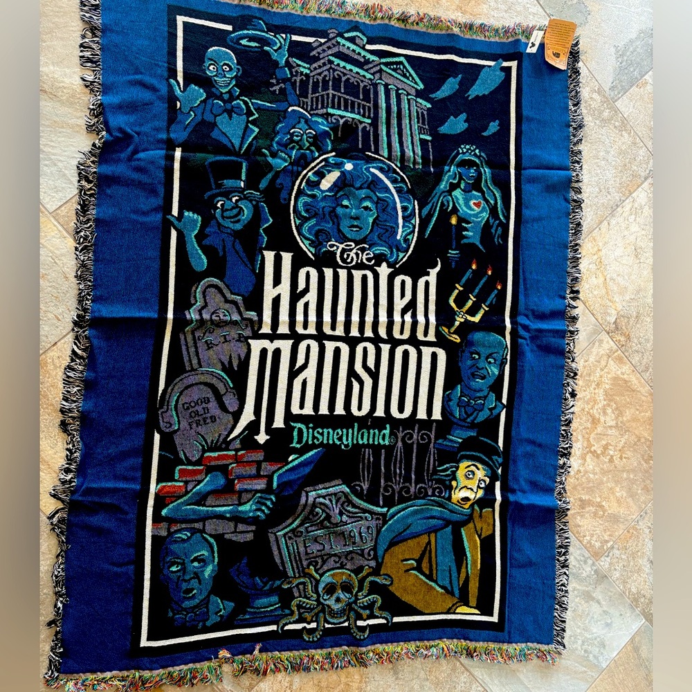 Disney Haunted Mansion Throw Blanket NWT Rare